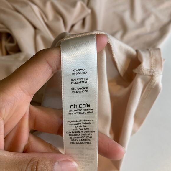 Chicos Top Women 4 Sheer Petal Karina Shirttail Long Sleeve Basic Knit ScoopNeck - Picture 8 of 12